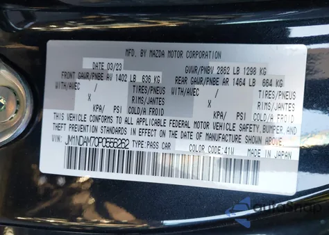 2023 Mazda Mx-5 Miata Rf Grand Touring z USA, uszkodzony, nr VIN JM1NDAM70P0556262